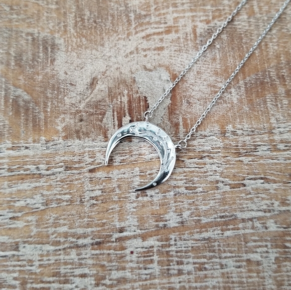 14k Gold or Sterling Crescent Moon Necklace - Picture 7 of 11